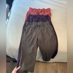 lululemon athletica On the Fly Pants in Pink, Purple, and Green